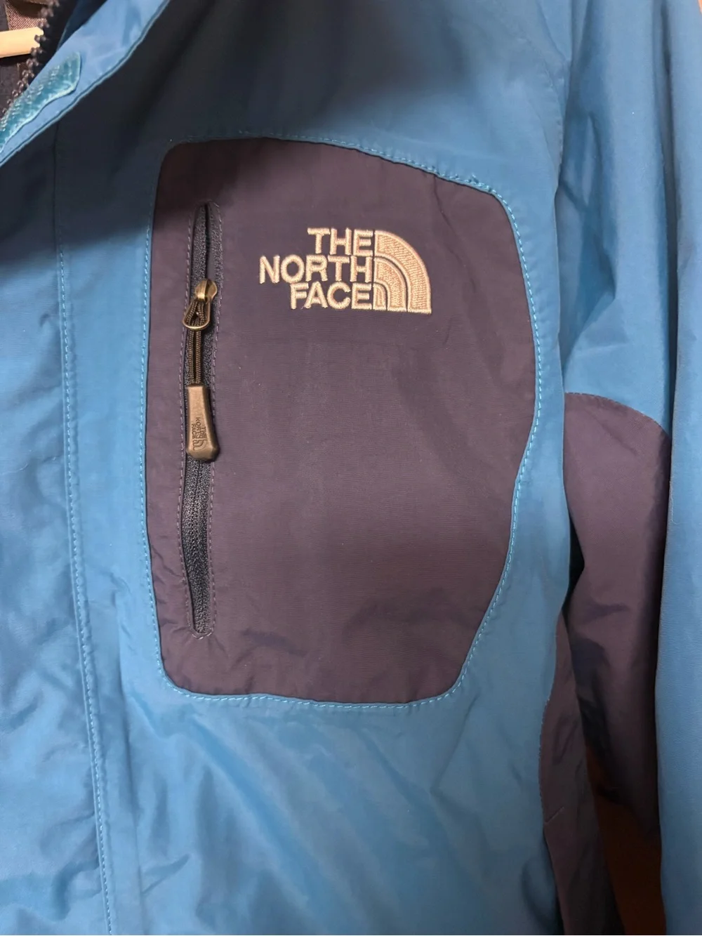 The North Face HyVent Jacket Men's Medium Blue Waterproof Shell Fleece Zip Lined
